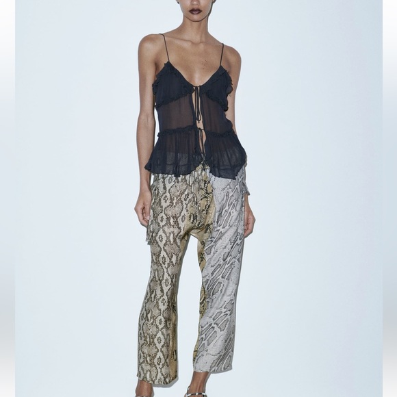 Zara Pants - Zara snakeskin patch work  pants